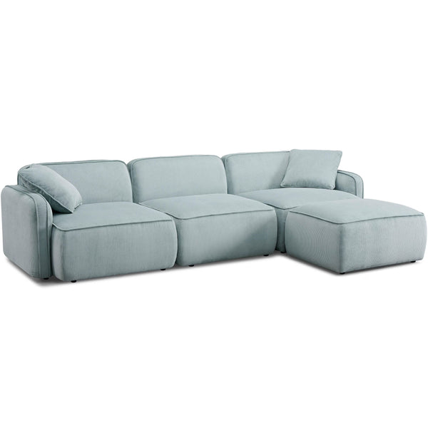 Home Fashion Travie 4 Piece Modular Sectional Sea Foam