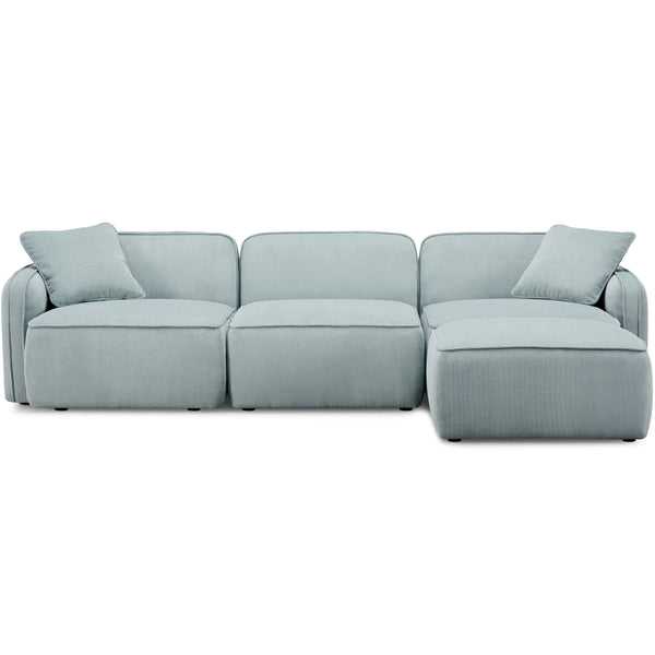 Home Fashion Travie 4 Piece Modular Sectional Sea Foam