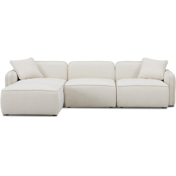 home fashion Travie 4 Piece Modular Sectional White Sand