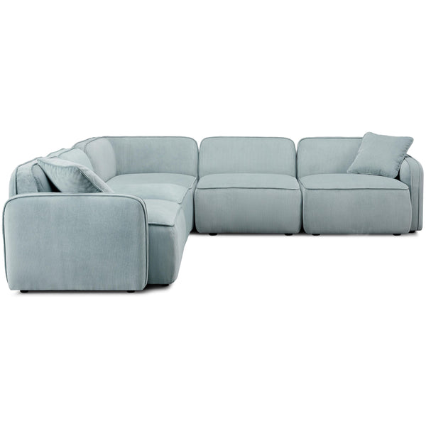 Home Fashion Travie Modular L-Sectional Light Green