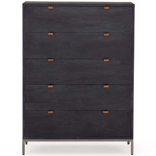 Home Fashion Trey 5 Drawer Dresser Black Wash By Four Hands