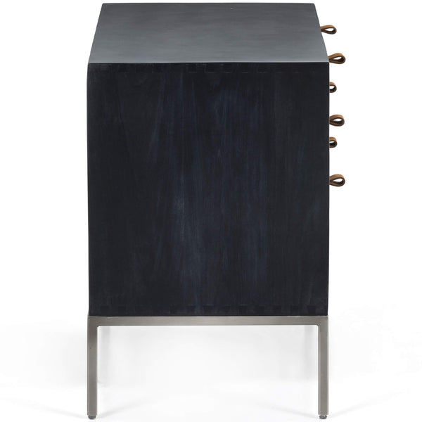 Home Fashion Trey Large Nightstand Black Wash Poplar By Four Hands