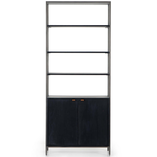 Home Fashion Trey Modular Wide Bookcase Black Wash By Four Hands