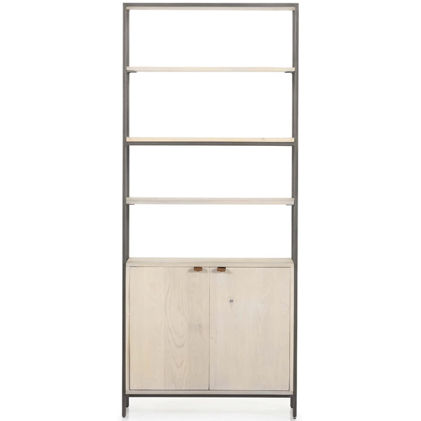 Home Fashion Trey Modular Wide Bookcase Dove Poplar By Four Hands