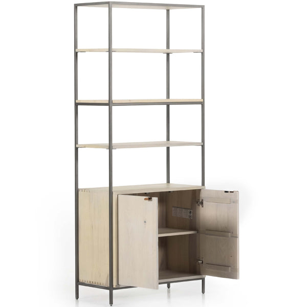 Home Fashion Trey Modular Wide Bookcase Dove Poplar By Four Hands
