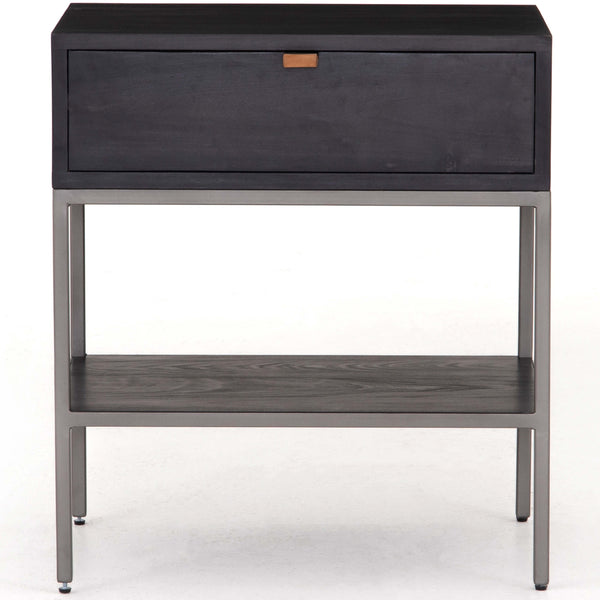 Home Fashion Trey Nightstand Black Wash Poplar By Four Hands