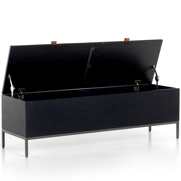 Home Fashion Trey Trunk Black Wash Poplar By Four Hands