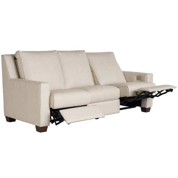 Home Fashion Tucker Leather Power Motion Sofa Markham Frost