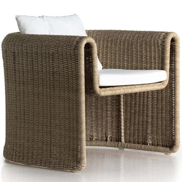 Home Fashion Tucson Woven Outdoor Chair Vintage White By Four Hands