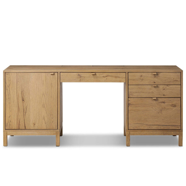Home Fashion Tula Executive Desk Worn Oak By Four Hands