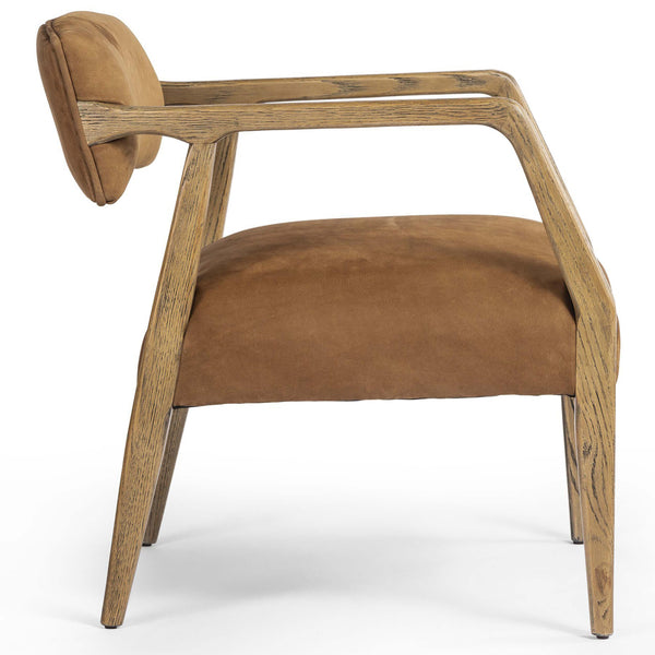 Home Fashion Tyler Leather Chair Nubuck Cognac By Four Hands