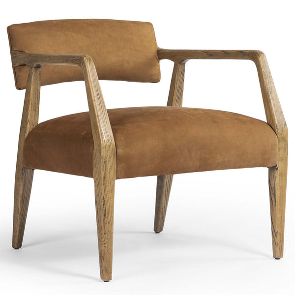 home fashion Tyler Leather Chair Nubuck Cognac by Four Hands