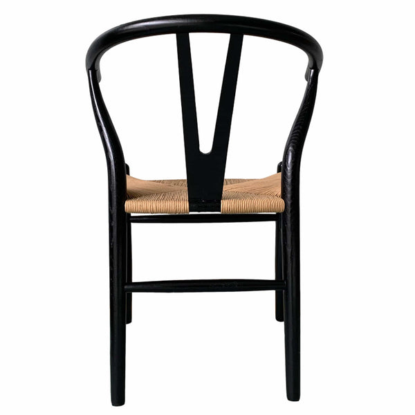 Home Fashion Ventana Dining Chair Black/Natural Set Of 2