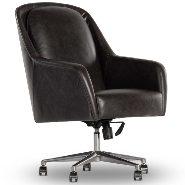home fashion Verne Leather Desk Chair Sonoma Black by Four Hands