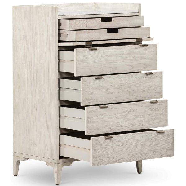 Home Fashion Viggo Tall Dresser Vintage White By Four Hands