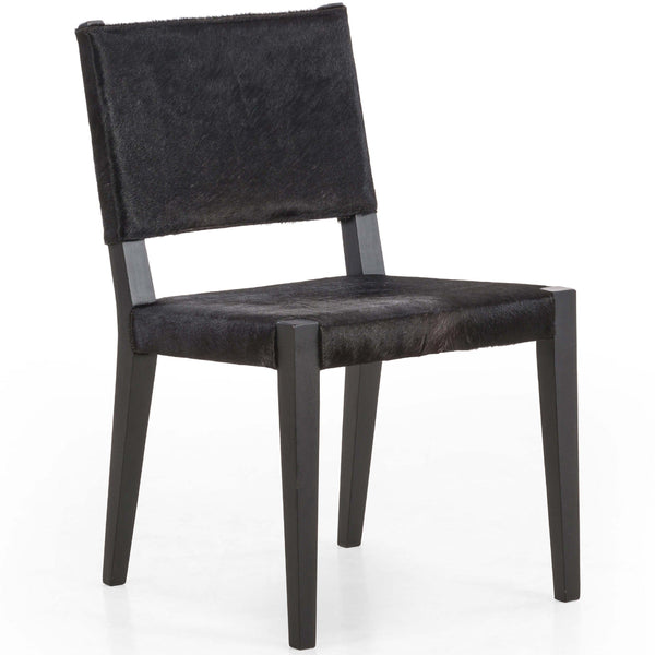 home fashion Villa Leather Dining Chair Black Hair On Hide Set of 2 by Four Hands