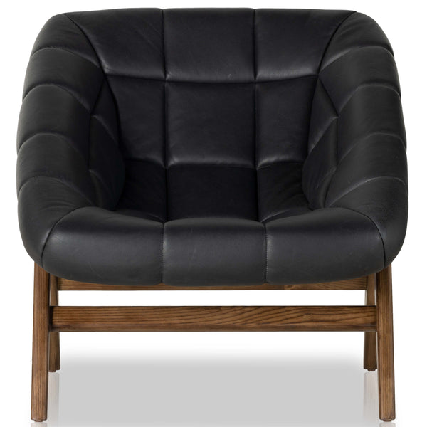 Home Fashion Vincent Leather Chair Brickhouse Black By Four Hands