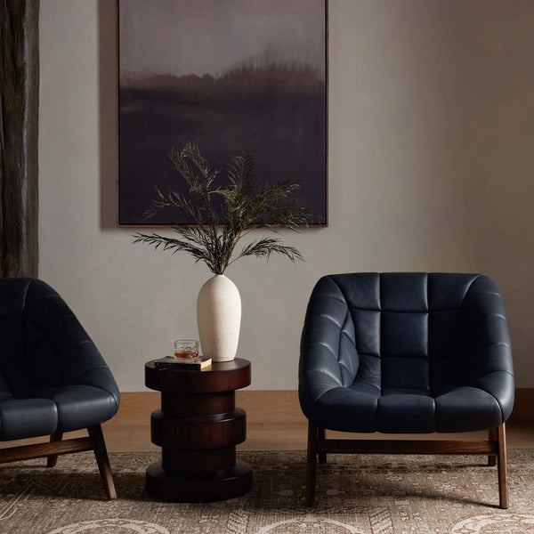 Home Fashion Vincent Leather Chair Brickhouse Black By Four Hands