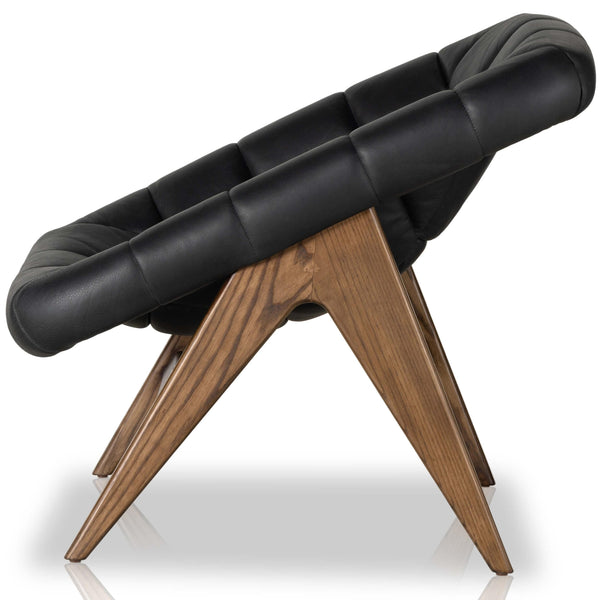 Home Fashion Vincent Leather Chair Brickhouse Black By Four Hands