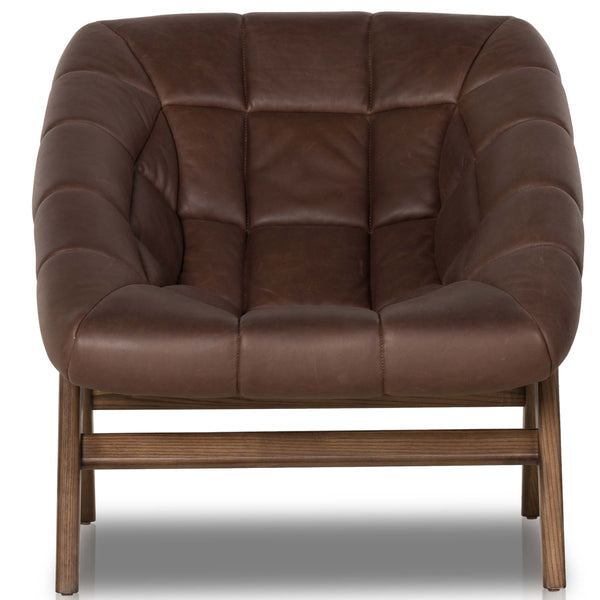 Home Fashion Vincent Leather Chair Brickhouse Dark Brown By Four Hands