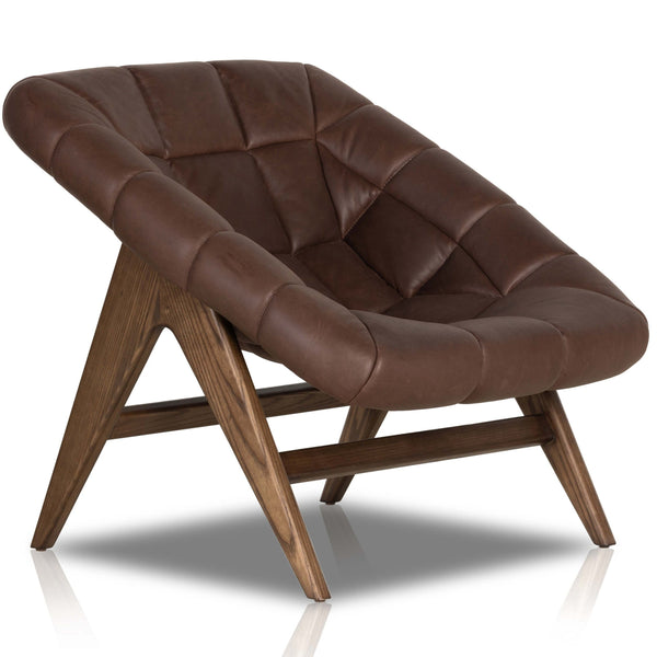 home fashion Vincent Leather Chair Brickhouse Dark Brown by Four Hands