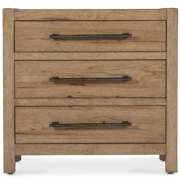 Home Fashion Vineyard Row 3 Drawer Nightstand Sonoma