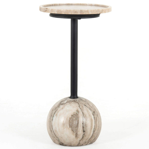 home fashion Viola Accent Table Antique White Marble by Four Hands