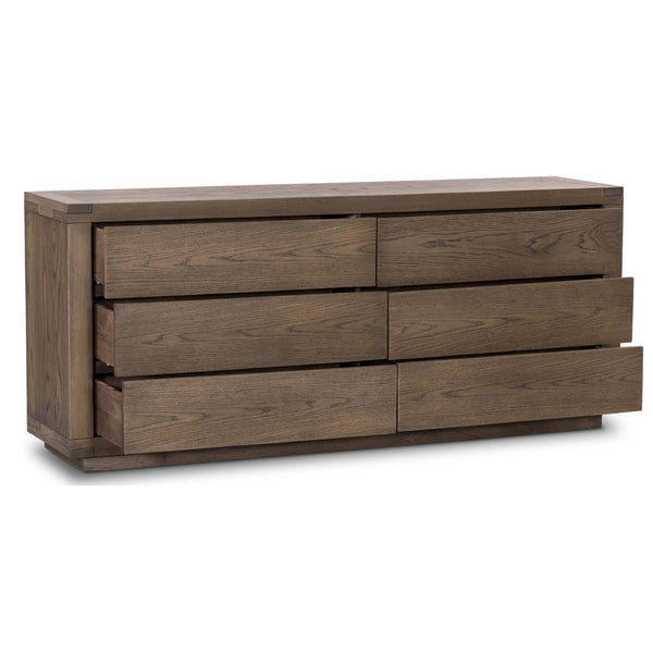 Home Fashion Warby 6 Drawer Dresser Worn Oak By Four Hands