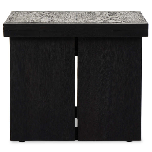 Home Fashion Warby End Table Worn Black Oak By Four Hands