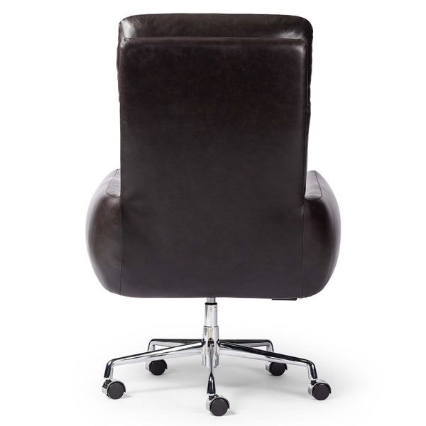 Home Fashion Wayland Leather Desk Chair Sonoma Black By Four Hands