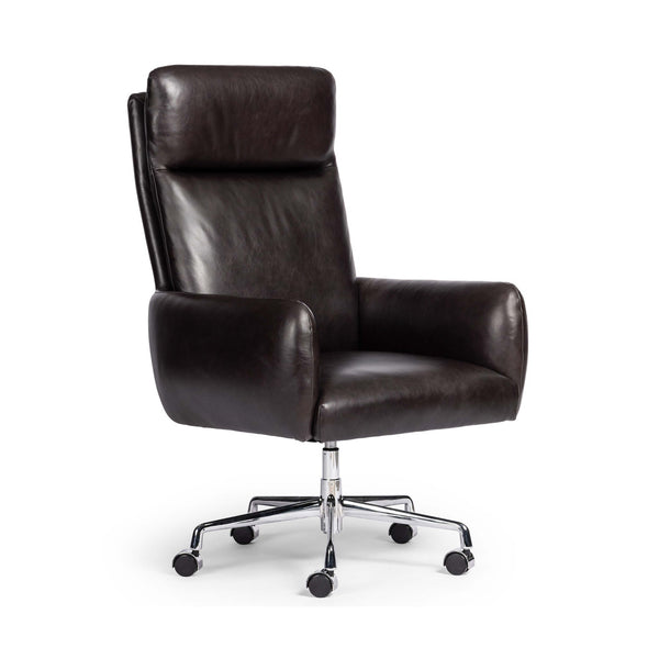 home fashion Wayland Leather Desk Chair Sonoma Black by Four Hands