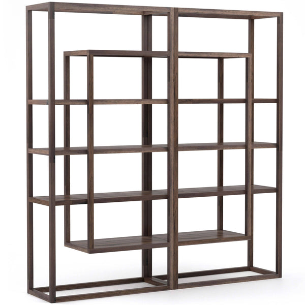 home fashion Waylon Double Bookshelf Harvest Brown by Four Hands