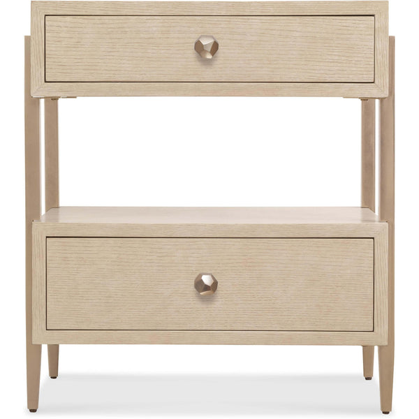 Home Fashion Westwood 2 Drawer Nightstand Polished Limestone