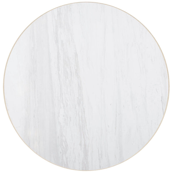 Home Fashion Westwood Round Stone Top Dining Table Polished Limestone