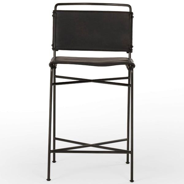 Home Fashion Wharton Bar & Counter Stool Distressed Black Set Of 2 By Four Hands