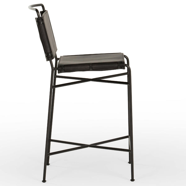 Home Fashion Wharton Bar & Counter Stool Distressed Black Set Of 2 By Four Hands