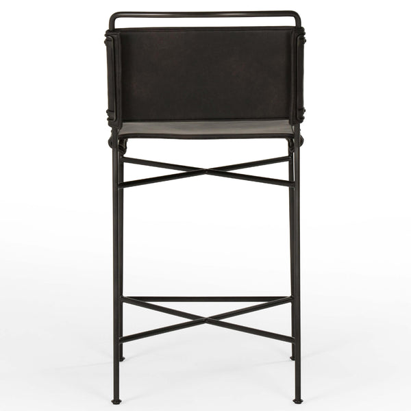 Home Fashion Wharton Bar & Counter Stool Distressed Black Set Of 2 By Four Hands