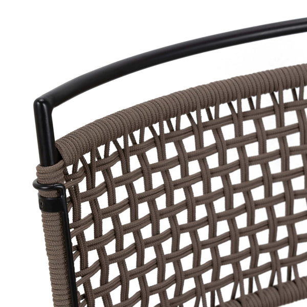 Home Fashion Wharton Outdoor Dining Chair Earth Rope/Satin Black Set Of 2 By Four Hands