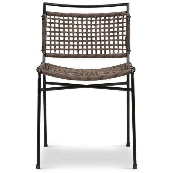 Home Fashion Wharton Outdoor Dining Chair Earth Rope/Satin Black Set Of 2 By Four Hands