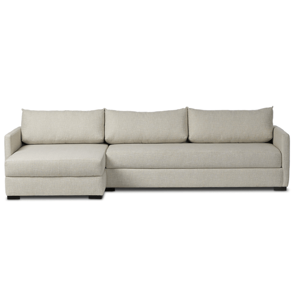 Home Fashion Wickham 2 Piece Left Storage Chaise Sleeper Sectional Alameda Snow By Four Hands