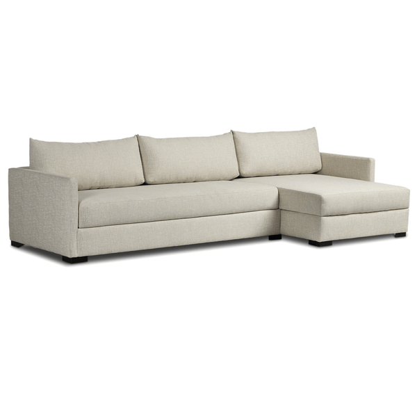 Home Fashion Wickham 2 Piece Left Storage Chaise Sleeper Sectional Alameda Snow By Four Hands