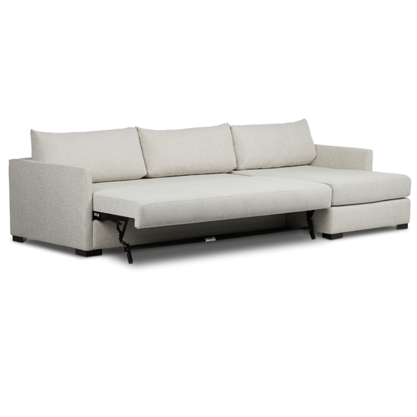 Home Fashion Wickham 2 Piece Right Chaise Sleeper Sectional Alameda Snow By Four Hands