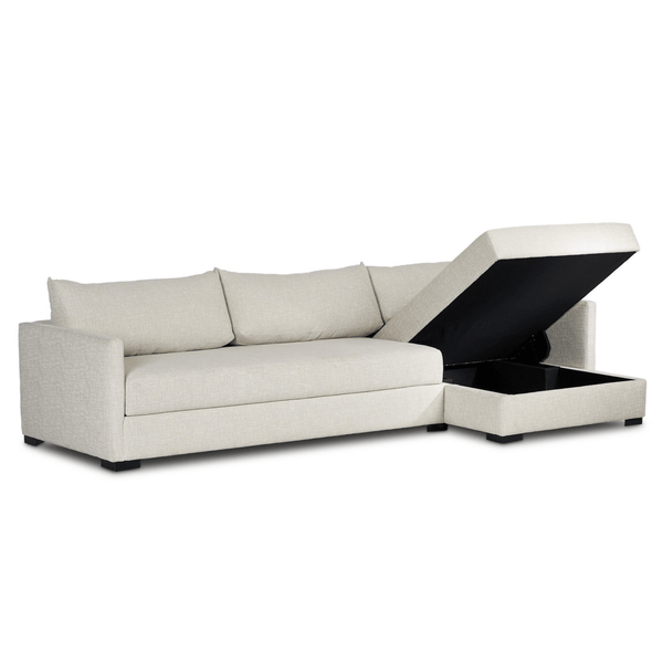 Home Fashion Wickham 2 Piece Right Storage Chaise Sleeper Sectional Alameda Snow By Four Hands