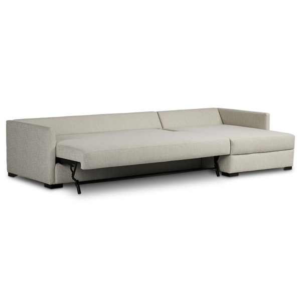 Home Fashion Wickham 2 Piece Right Storage Chaise Sleeper Sectional Alameda Snow By Four Hands