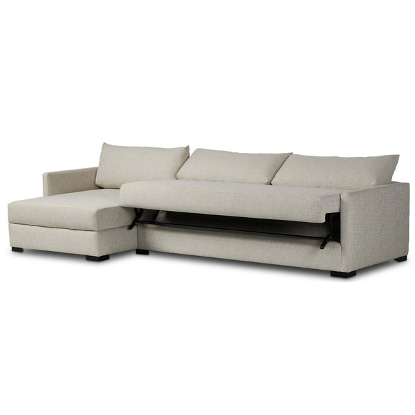 Home Fashion Wickham Left Chaise Sleeper Sectional W/Storage Alameda Snow By Four Hands