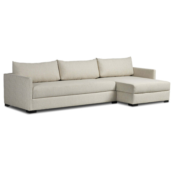 home fashion Wickham Right Chaise Sleeper Sectional w/Storage Alameda Snow by Four Hands