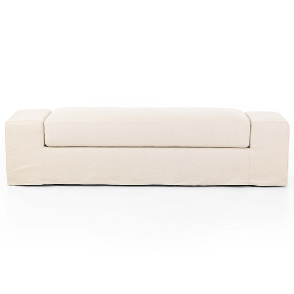 Home Fashion Wide Arm Slipcover Bench Brussels Natural By Four Hands