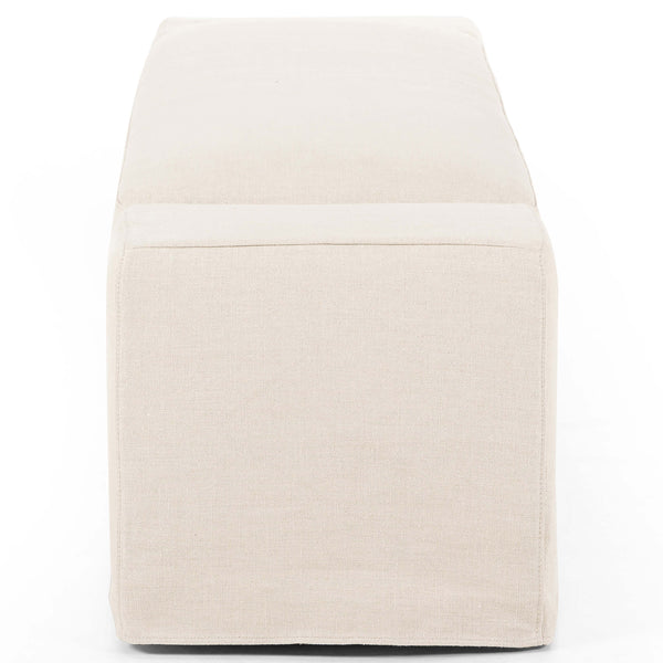 Home Fashion Wide Arm Slipcover Bench Brussels Natural By Four Hands