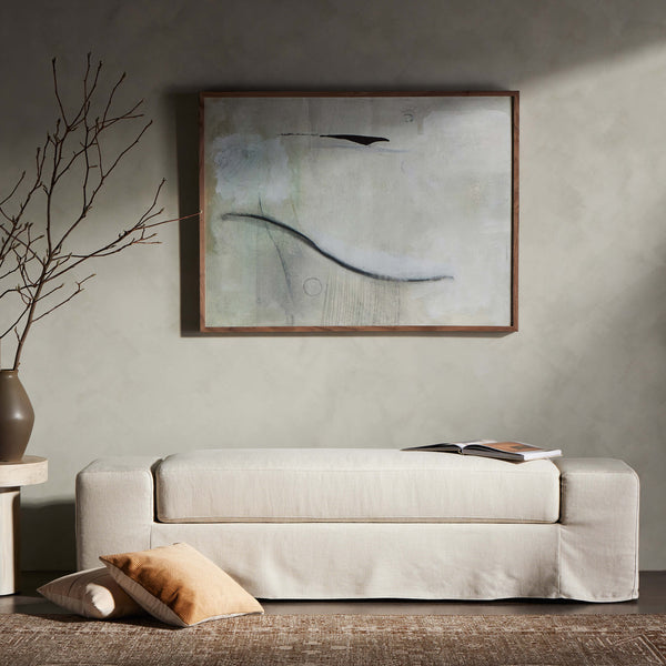 Home Fashion Wide Arm Slipcover Bench Brussels Natural By Four Hands