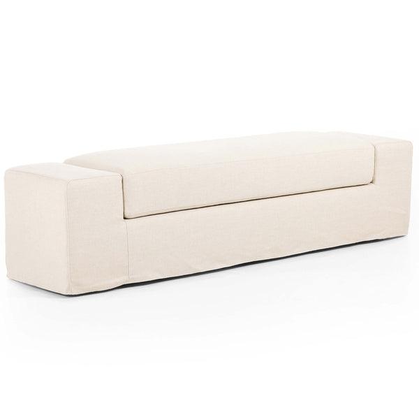 home fashion Wide Arm Slipcover Bench Brussels Natural by Four Hands